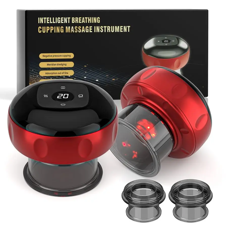 

Smart Cupping Therapy Set 2pcs, 12Level Temperature amp Suction Control, Massage Cupping Kit for Targeted Pain Relief, Neck Shou
