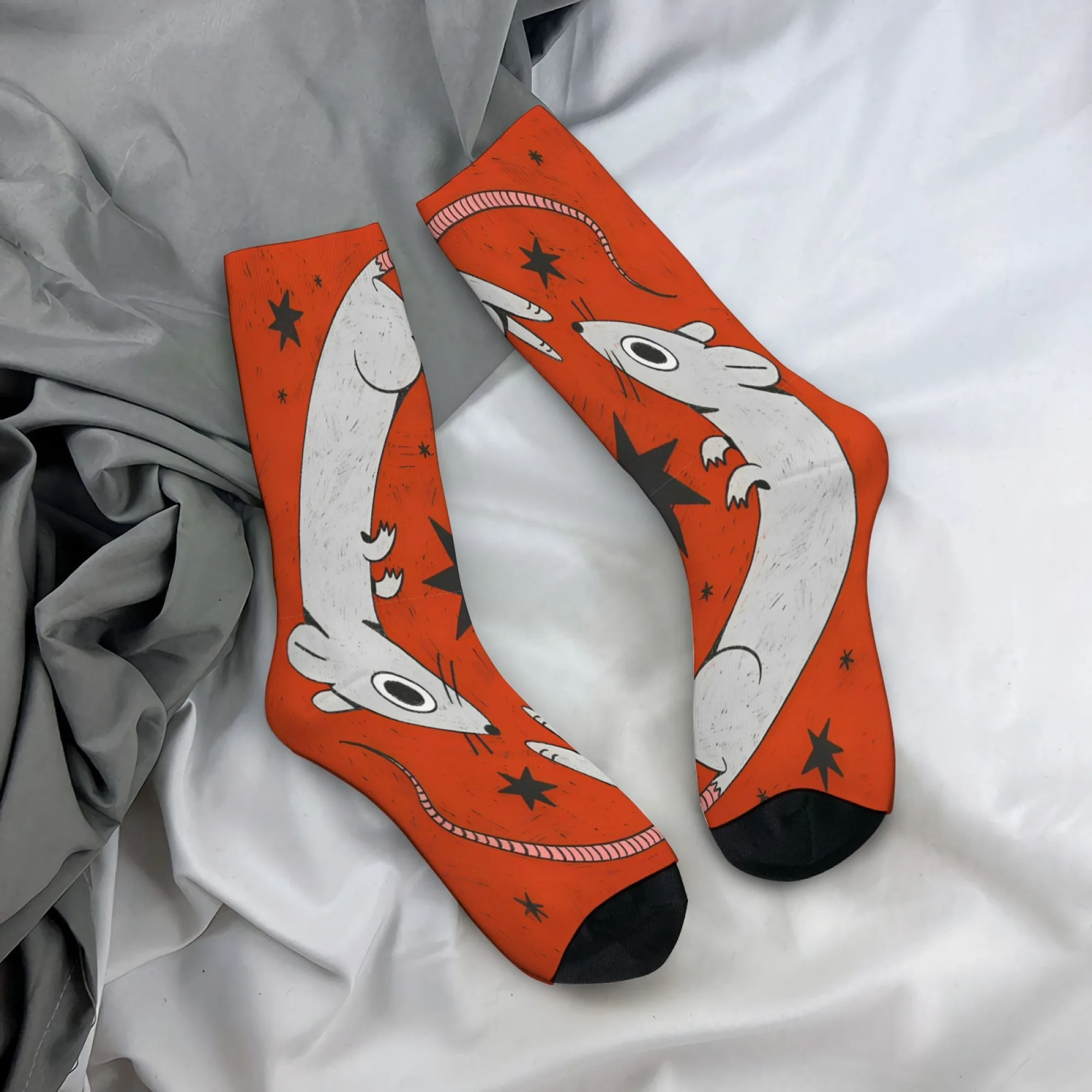 Cartoon Mouse Art Socks Soft Anti-wear Non-slip Durable Men's Socks Outdoor Travel Cycling Retro Style Fun Parties Novelty Socks