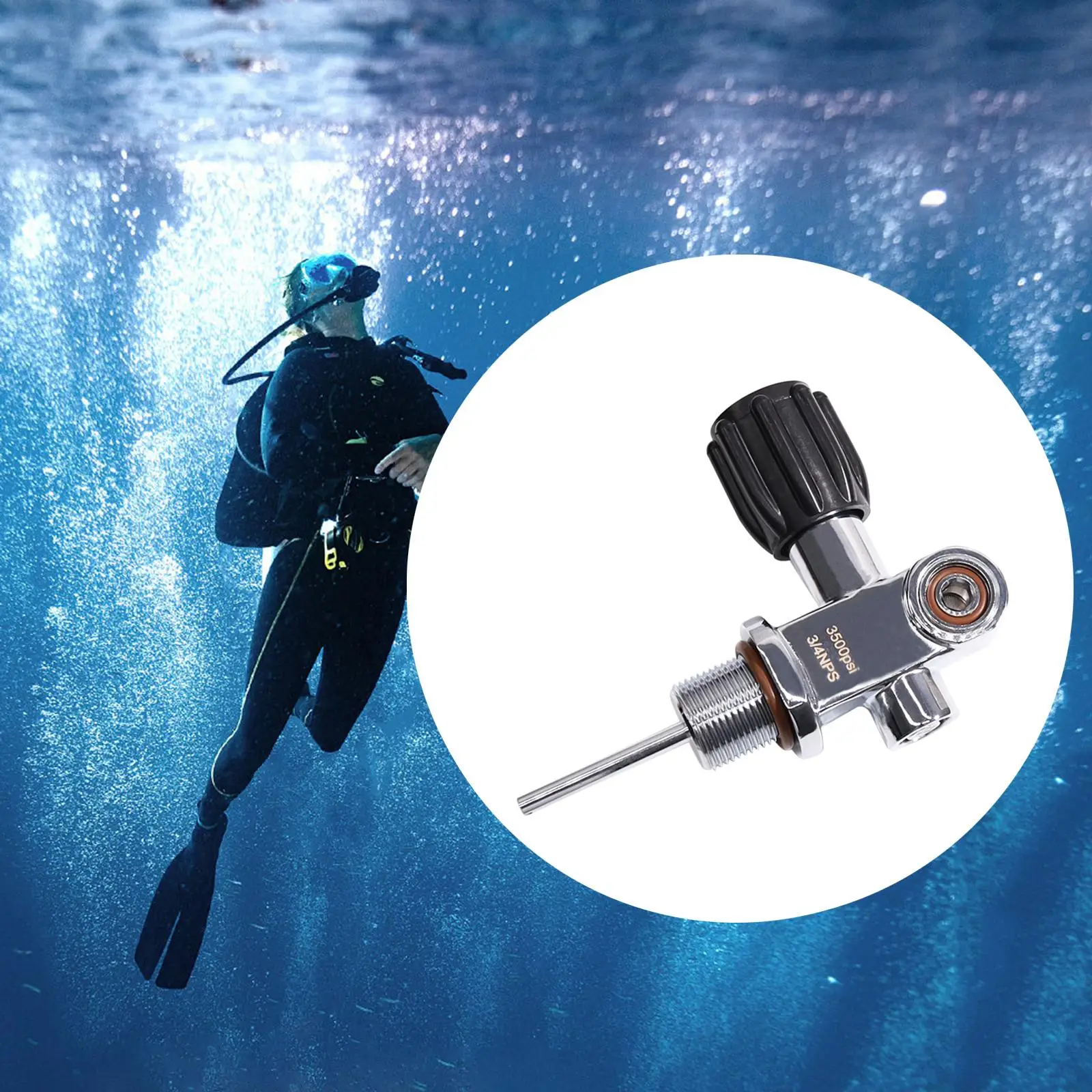 

Scuba Diving Cylinder Valve Sturdy Diving Tank Valve for Diving Water Sports