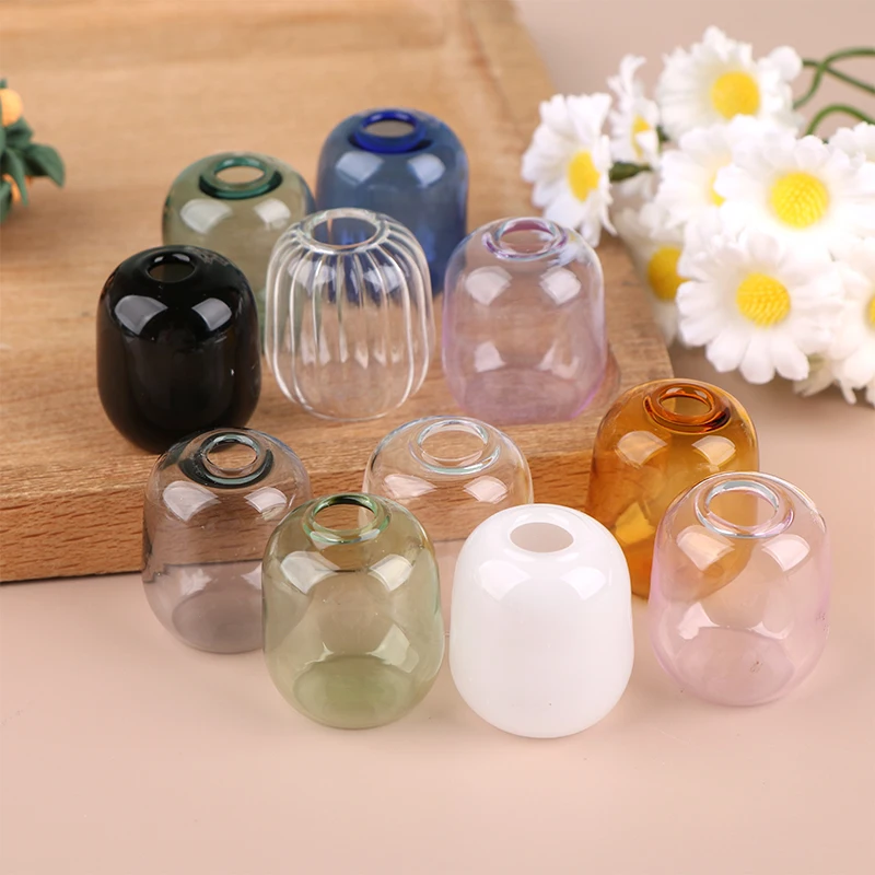 Vase l'inventaire en verre de maison de courses, mini pot de rangement transparent, pot de fleurs en verre, décor de jardin à la maison, jouet, 1:12