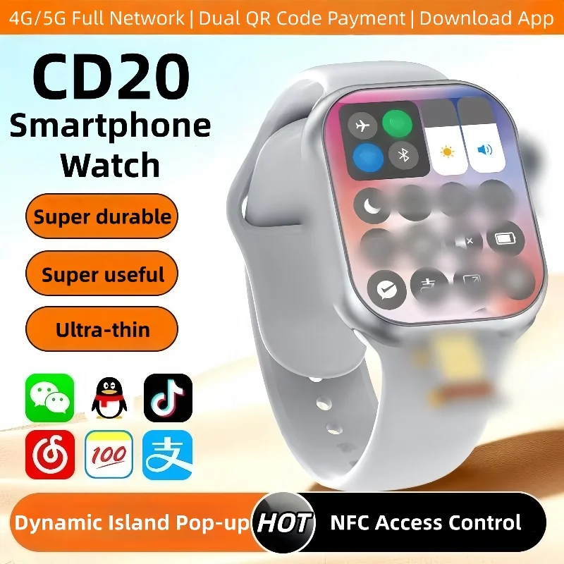 

Умные часы CD20 5G Android 10.0 Умные часы с 180 ° Поворотная камера GPS WIFI HealthSmartwatch