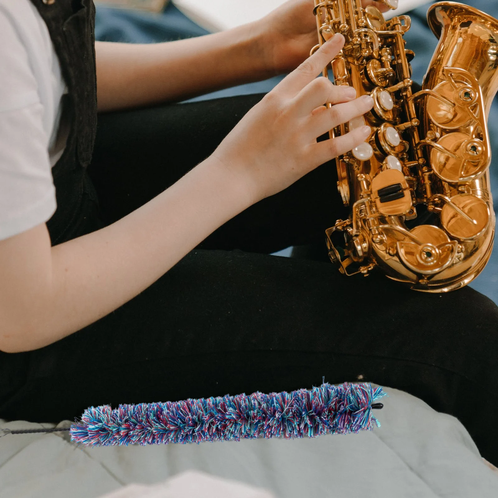 

Premium Saxophone Cleaning Brush Durable Alloy Polyester Compact Design For Soprano Sax Maintenance Care Tool Instrument