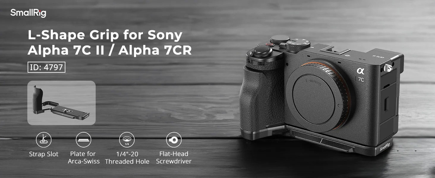 SmallRig A7C II/A7CR L-förmige Montageplatte mit Silikongriff für Sony Alpha 7C II/Alpha 7CR, mit Arca-Swiss Schnellwechselplatte 4797 – Detail 1