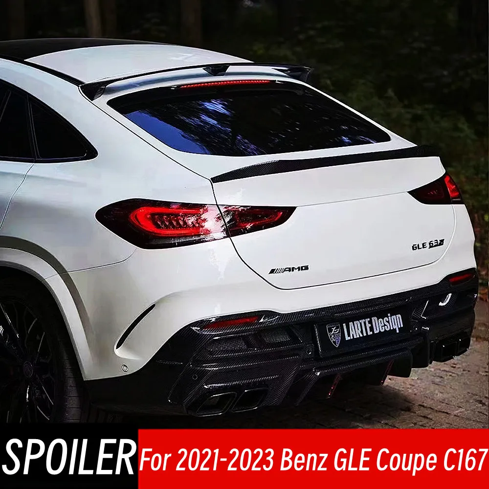 

For Benz GLE Coupe C167 GLE350 GLE450 GLE53 GLE63 AMG Real Carbon Fibe Rear Trunk Lid Rear Window Spoiler Wings Car Accessories