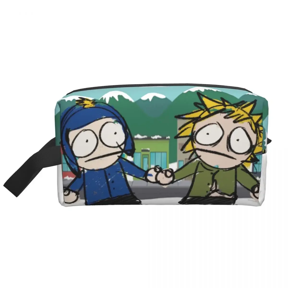 Fashion Cartoon Anime SouthPark Travel Toiletry Bag for Women Craig X Tweek Makeup Cosmetic Organizer Beauty Storage Dopp Kit