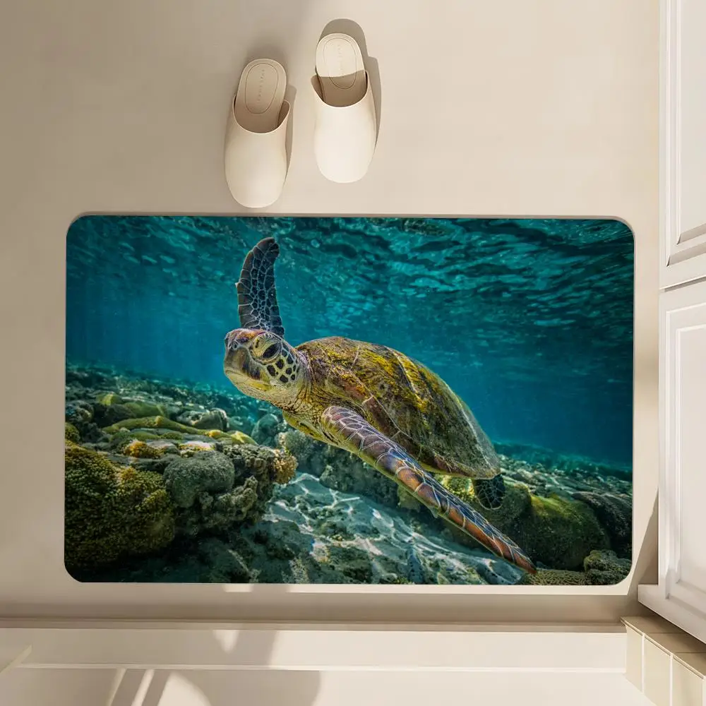 

C-CuteTurtle Floor Mat Soft Diatom Bathroom Absorbent Floor Mat, Toilet Of The Bathroom, Household Floor Mat, Door Mat Carpet