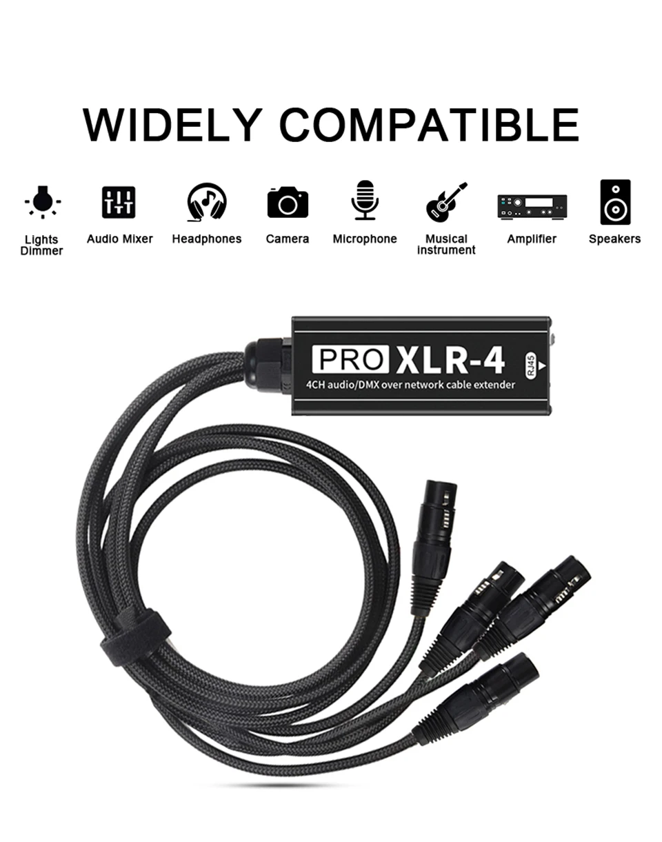 4-Kanal 3-Pin XLR Snake-Kabel Kompakt STP Cat5 Cat6 Cat7 für Bühnenbeleuchtung und Aufnahmestudio Audio-Verlängerungskabel – Detail 5