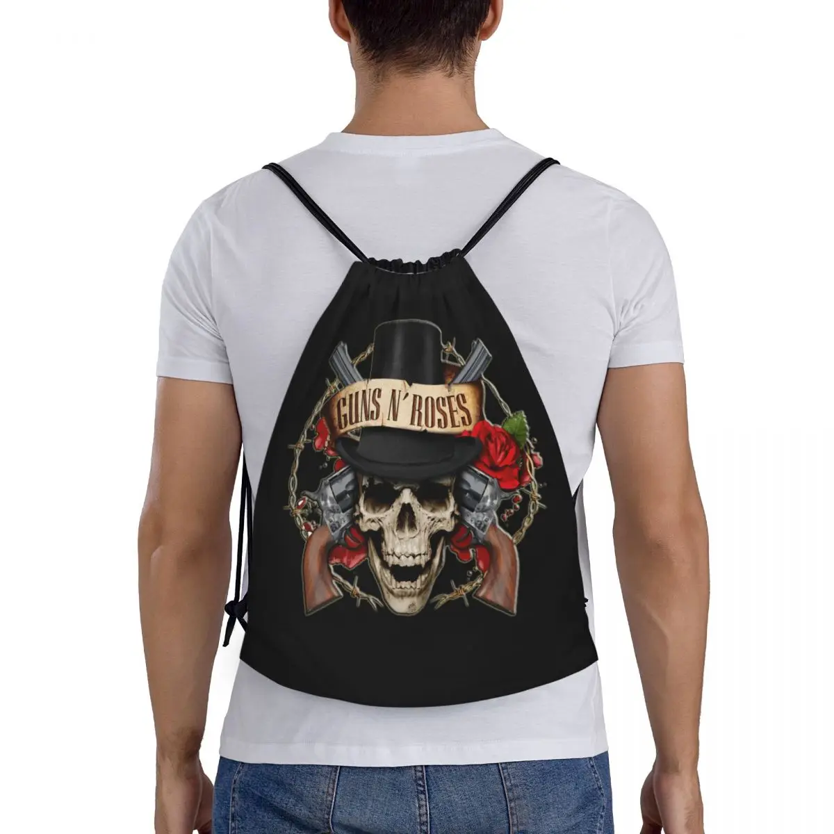 Mochila personalizada con logotipo de bala Guns N Roses para hombre y mujer, bolsas ligeras de Metal pesado para gimnasio, sacos deportivos para Yoga