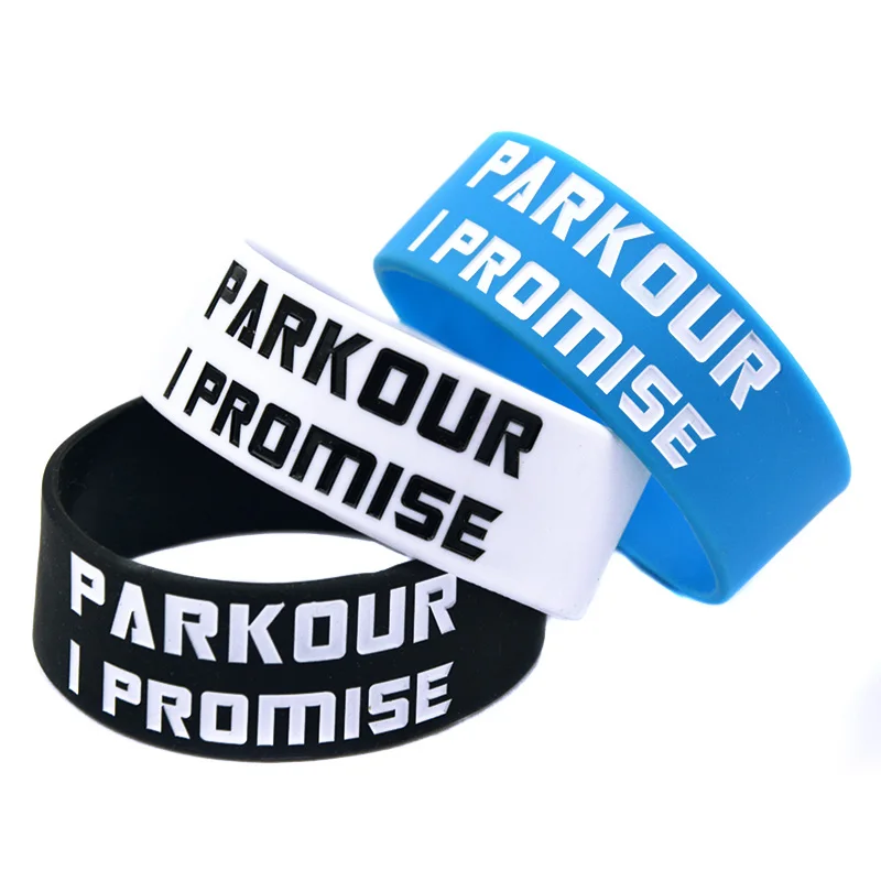 25 Pcs I Promise Silicone Wristband Extreme Sports 1 Inch Wide Parkour Bracelet Urban Freerunning Rubber Bangle