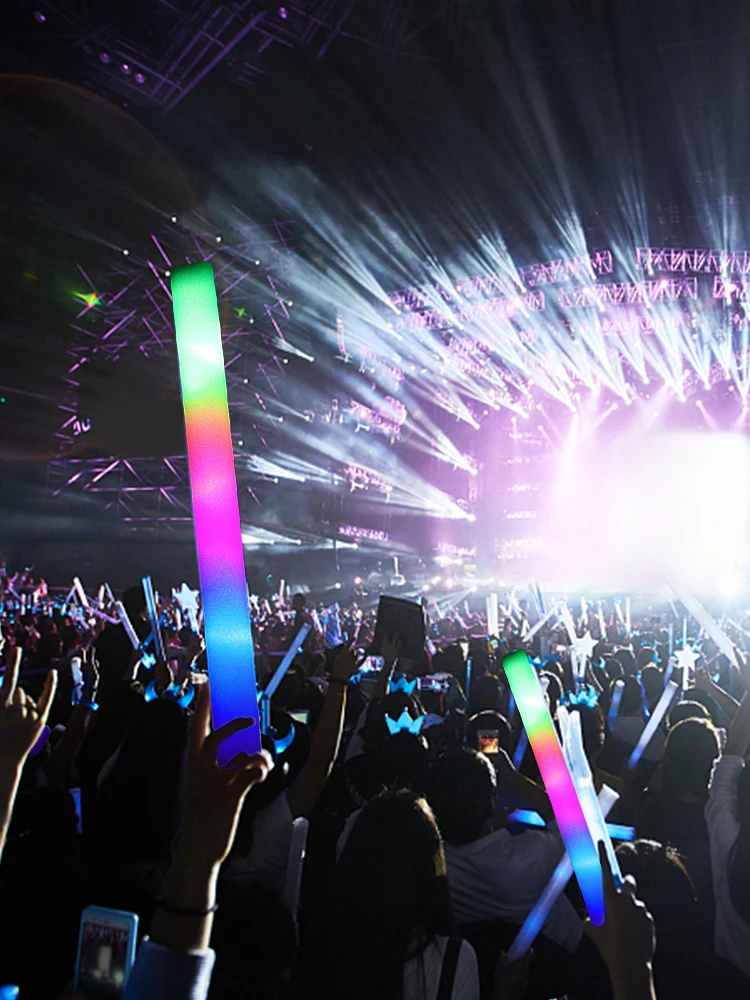 LED Glow Sticks Colorful Flashing Stick Toys Last Up 10H Glow in The Dark Concert Party Rave Supplies