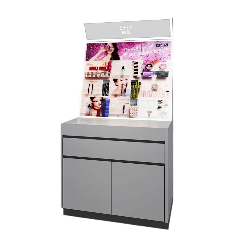 Customized.Cosmetics Shelf Makeup Display Stand Double-Sided Island Cabinet Skin Care Display Box Acrylic Cosmetics Display Cab