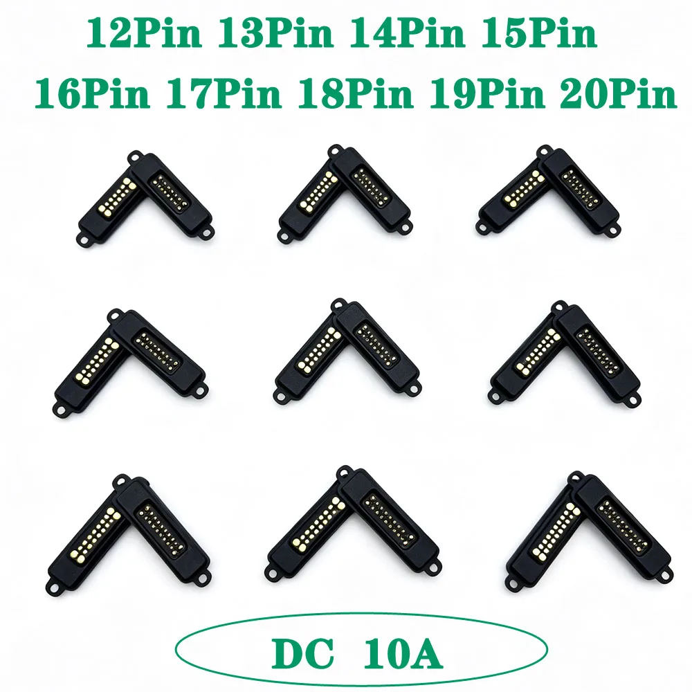 1Pair Waterproof DC Magnetic Pogo Pin Connector Male Female Spring Loaded DC Power 12Pin 10A 36V High Current