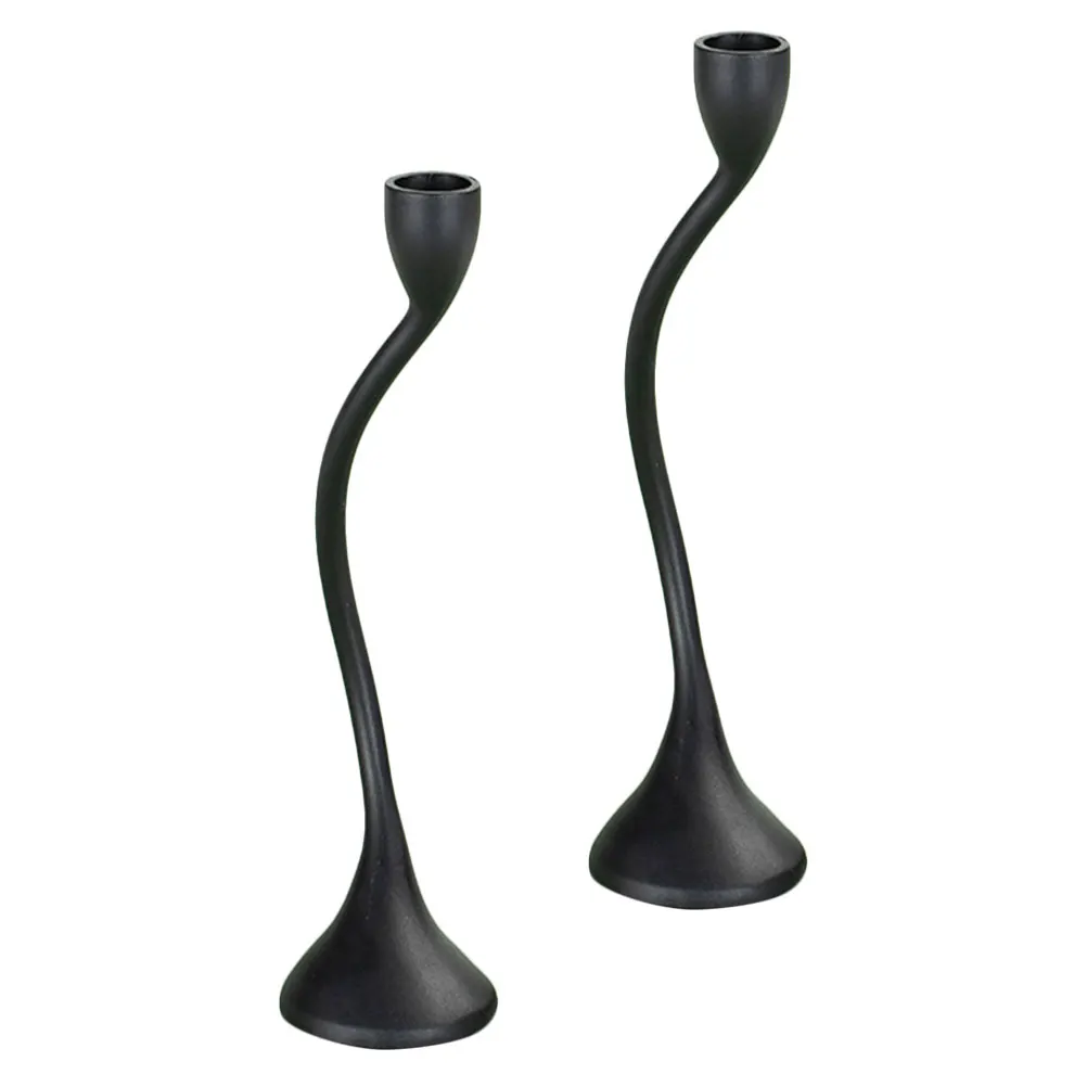 

2pcs Decorative Stand Metal Holder Desktop Candlestick Nordic Style Zinc Alloy Table Ornament Living Room Party