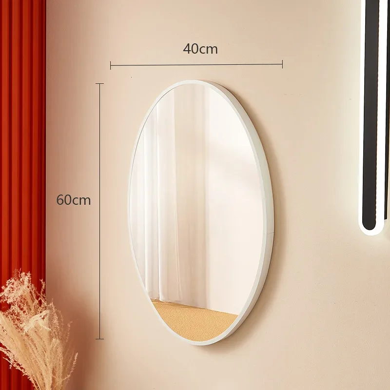 

Modern Simplicity Full Body Mirror Oval Bathroom Makeup Mirror Wall-mounted Toilet Bathroom Dressing Rounded Corner Mirror