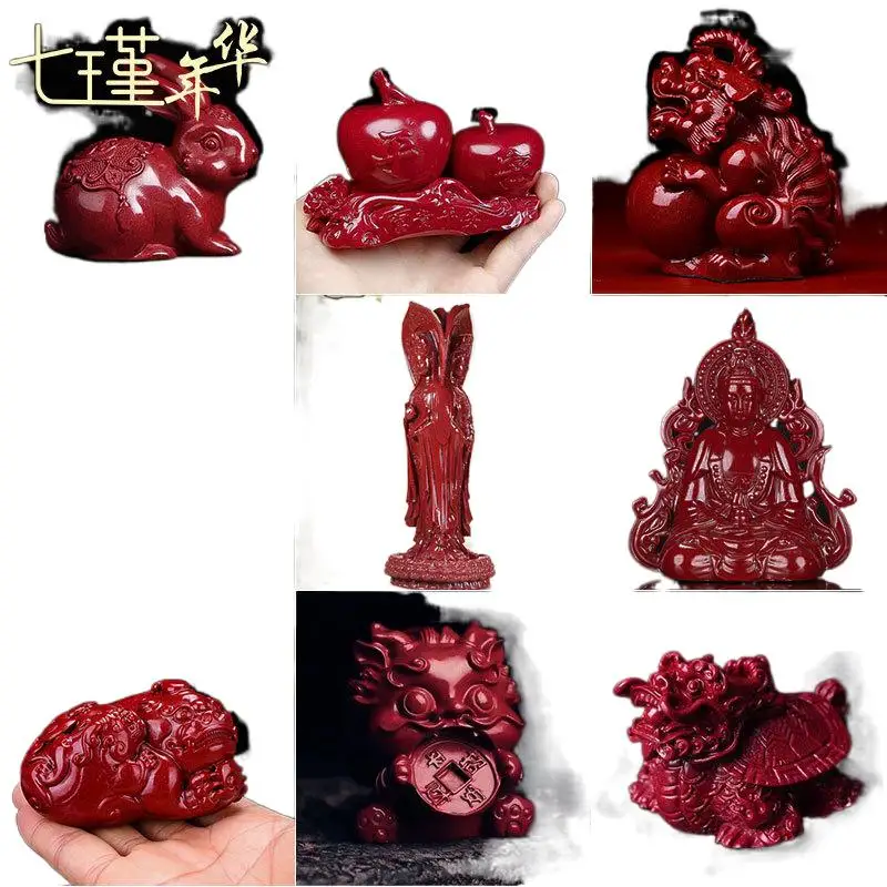 Cinnabar Decoration Pachira Macrocarpa Dragon Turtle Cornucopia Gourd Wenchang Tower Crafts Gift Live Broadcast Supply Wholesale