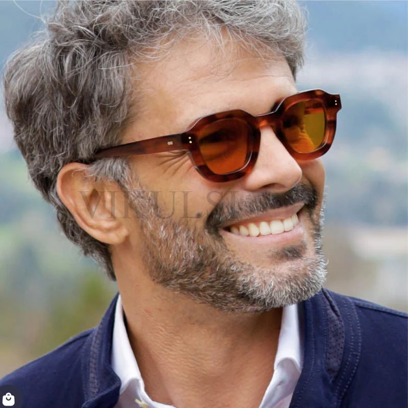 

Unisex Tortoiseshell Rivet Hexagon Sunglasses Men Women Small Inspired Frame Square Sunglasses For Men Vintage Colorful Eyewear