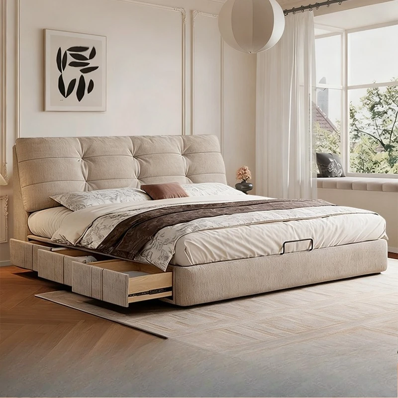ns- Cotton And Linen Soft Bag Master Bedroom Double Bed Internet Celebrity Storage High Box Wed&