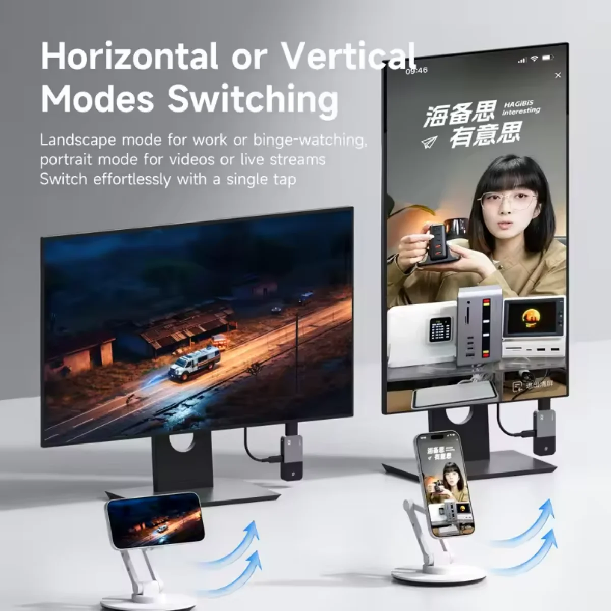 GA10 Wireless Display Adapter USB-C Transmitter & HDMI Receiver, HDMI Video Extender Mirroring Dongle for Phone, Tablet, Laptop