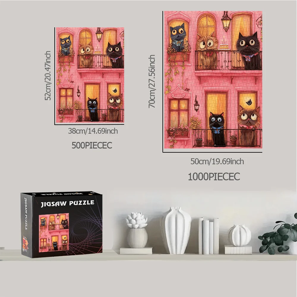 Puzzle portatili da 500 pezzi/1000 pezzi adatti per s & - Cervello fai-da-te impegnativo con colori, puzzle a tema per i viaggi,