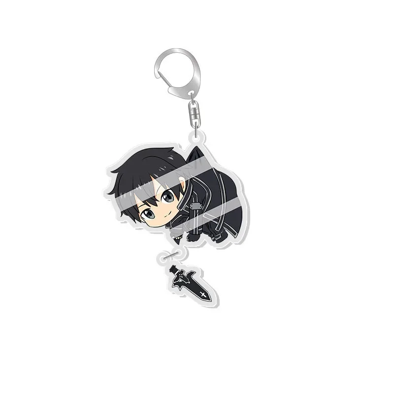 Sword Art Online Kirito Anime Acrylic Keychain Yuuki Asuna Bag Tag Accessories Asada Shino Plastic Keyrings