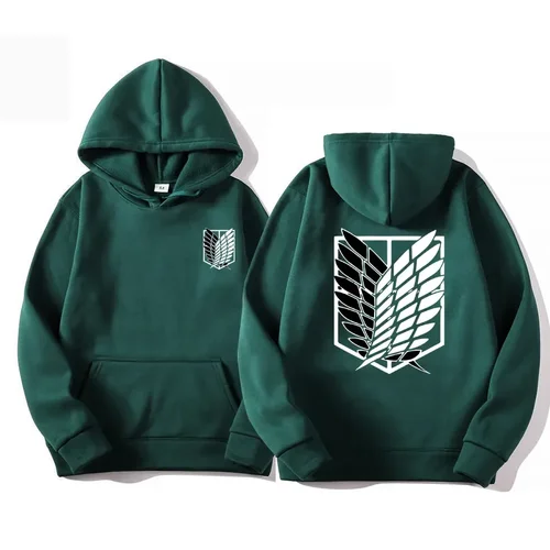 Imagen 1 del producto Sudaderas con capucha de Anime japonés Attack on Titan para hombre, Jersey informal de Hip Hop para primavera y otoño, sudaderas con capucha, ropa deportiva para correr