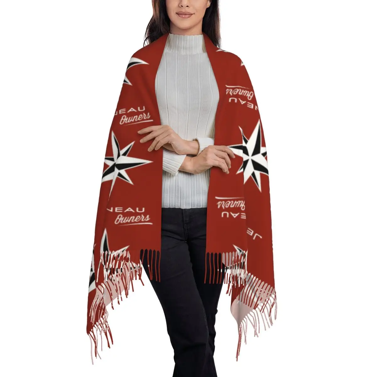 Jeanneau Yachts Scarf Tassel Scarves Women Soft Warm Shawls and Wraps Long Fall Winter Shawl Wrap