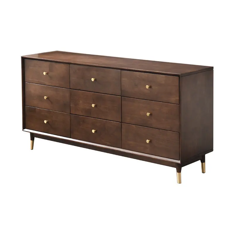 LMM solid wood American living room storage cabinet against the wall bucket cabinet six drawer cabinet