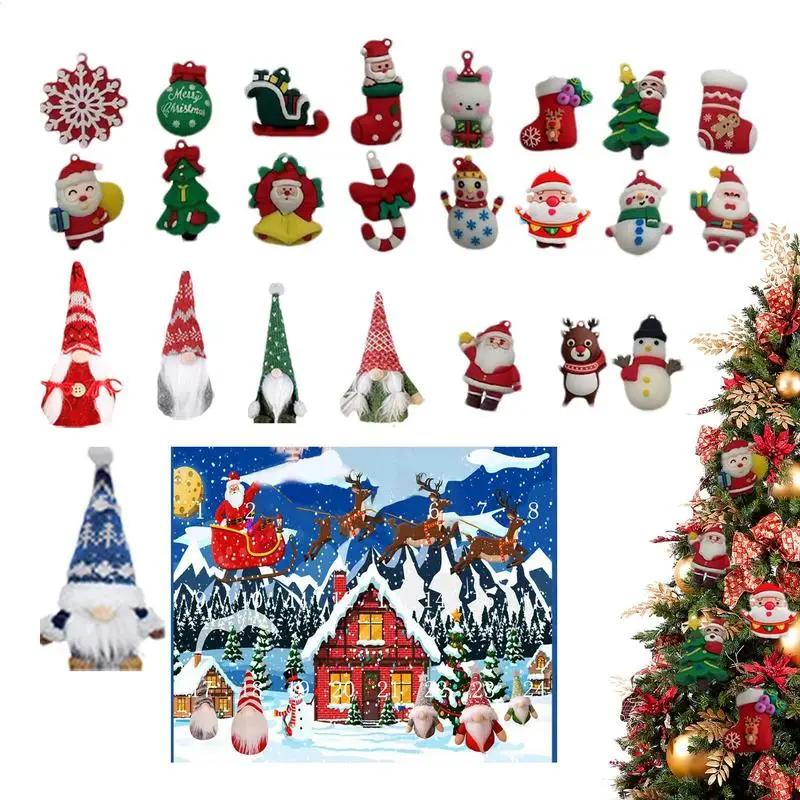 Gnome Dolls Advent Calendar 2024 24 Countdown Calendar Toys Stocking Stuffer Collectible Ornaments Countdown Charm Playset With