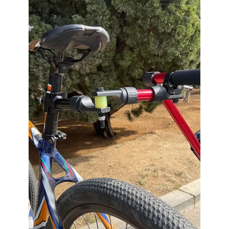 Bicycle trailer chuck, bicycle trailer attachment, tow bucket connector accessories, rear mounted grocery cart modifications