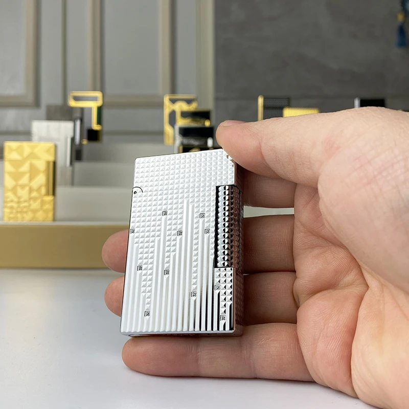 

Новая памятная серия, роскошная зажигалка с одним и двойным пламенем Ping Sound, бутановая зажигалка для курения сигарет с натуральной краской 18130