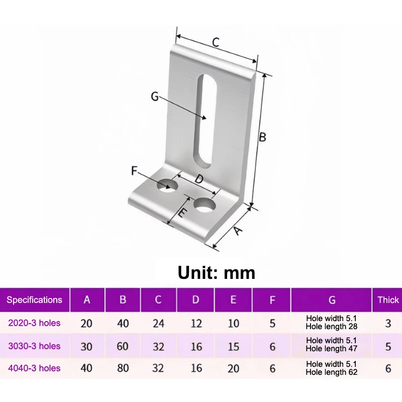【xxx】1/2Pcs Aluminum Profile Frame Layer Plate Support Brackets 2020 3030 4040 Outer Side Fixing Parts[S14] view 6