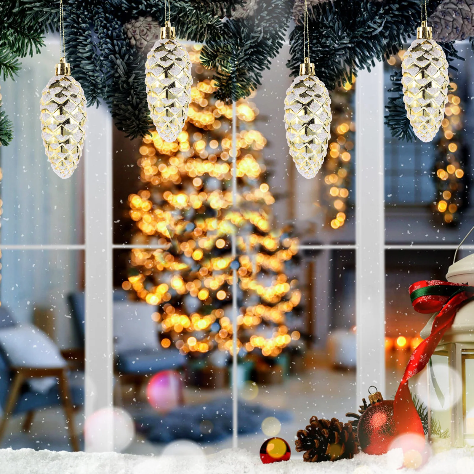 

Ornament Christmas Decor Decorations for Tree Pine Cone Ornaments Large Outdoor