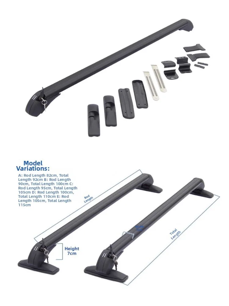 For car Roof Rack CrossBar Adjustable Aliuminum Roof Rail Crossbar Baggage Luggage Carrier Roof rack Bicycle rack with lock
