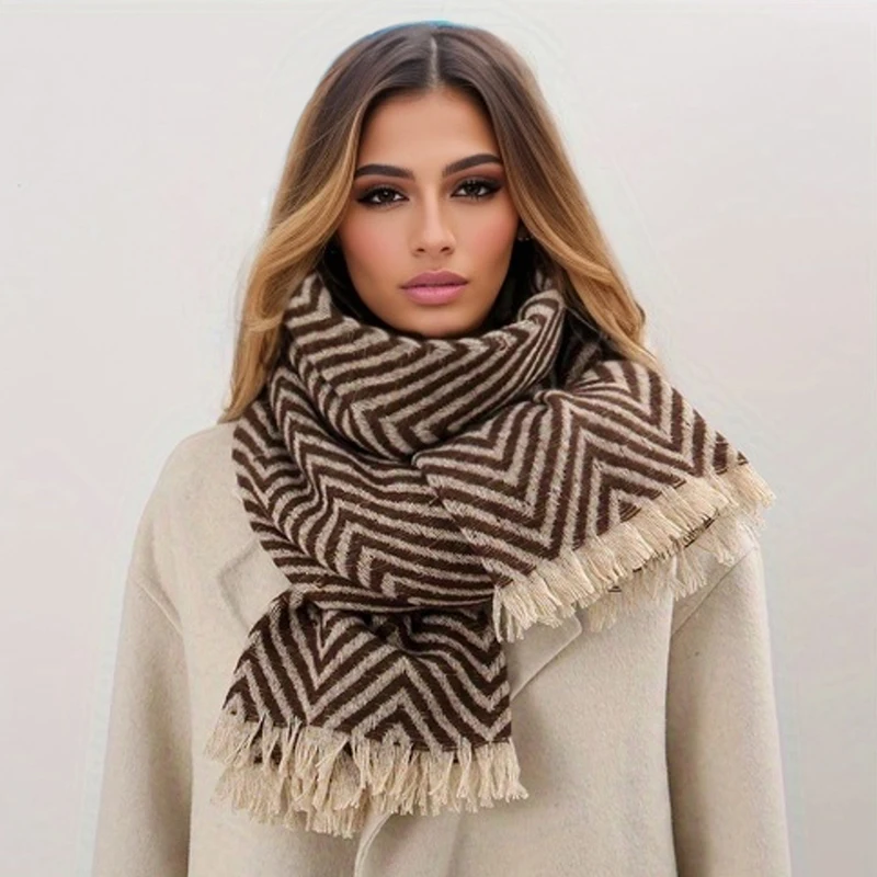 Fashion Winter Warm Plaid Print Travel Hijab Scarf Women Thick Cashmere Blanket Shawl Wraps 2023 Brand Pashmina Poncho Bufada