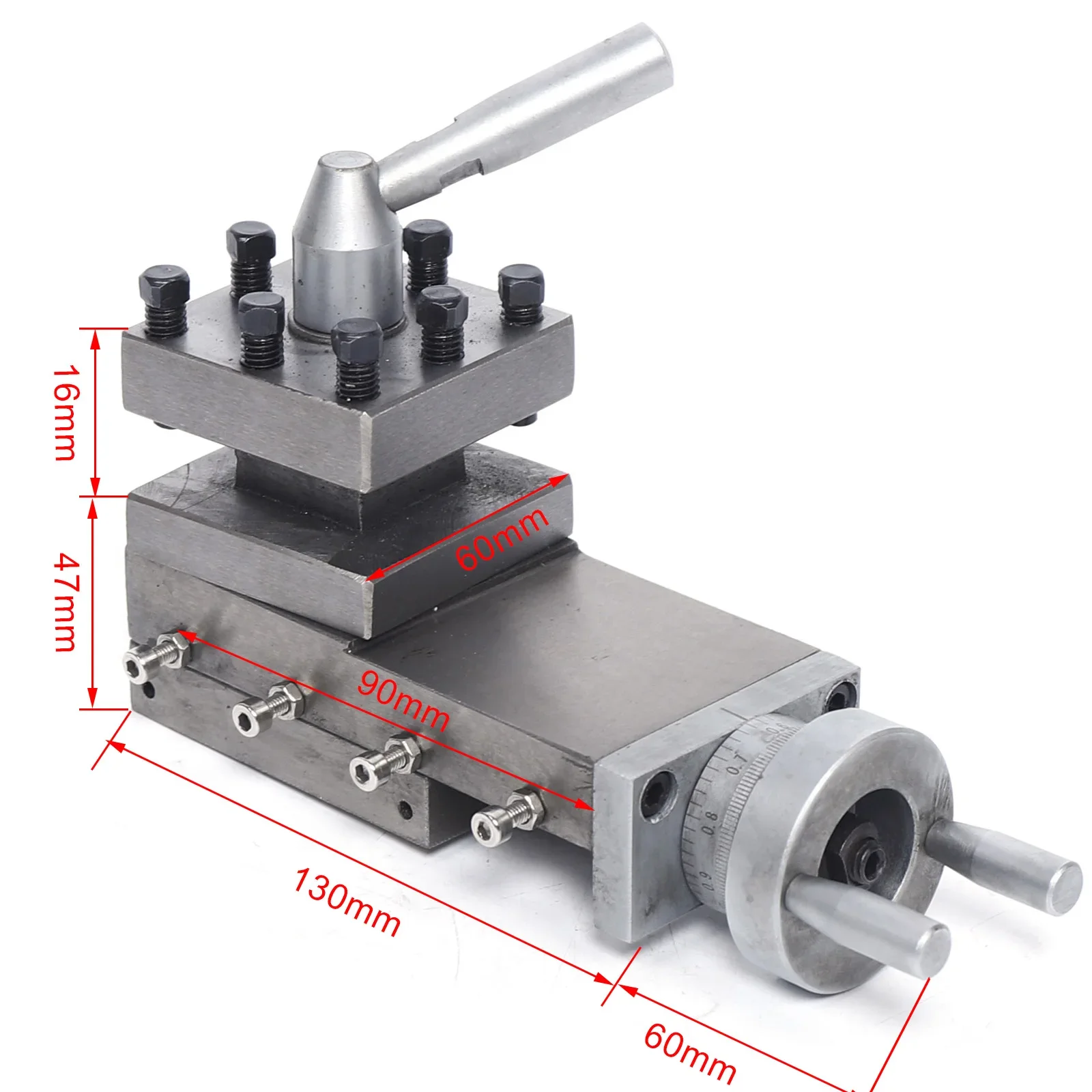 Metal Lathe Cross Slide and Tool Holder Tool Compound Lathe Parts Stroke 90mm US