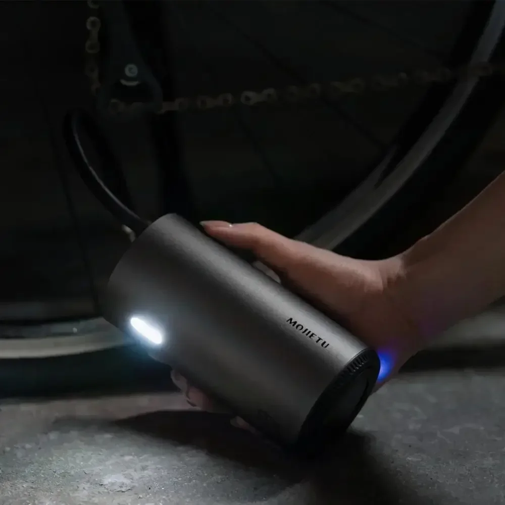 Imagem -04 - Mojietu Bomba de ar Elétrica Relâmpago Inflator de Pneus Inteligente Compressor de ar Digital para Bicicleta Carro Automotivo 480g Portátil Recarregável