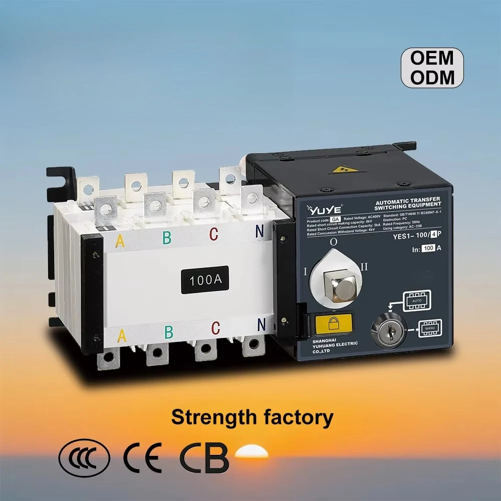 100A 250A 630A 3 Phase 4 Pole Electrical Automatic Transfer Switch with Generator Start