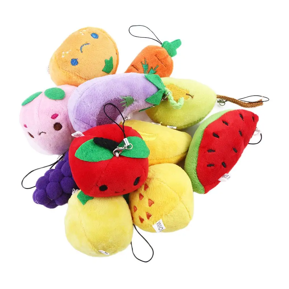 Interior Cute Plush Pendant 6cm Stuffed Toy Key Holder Fruit Plush Doll Vegetable Plush Toy Fruit Plush Toy Plush Keychain