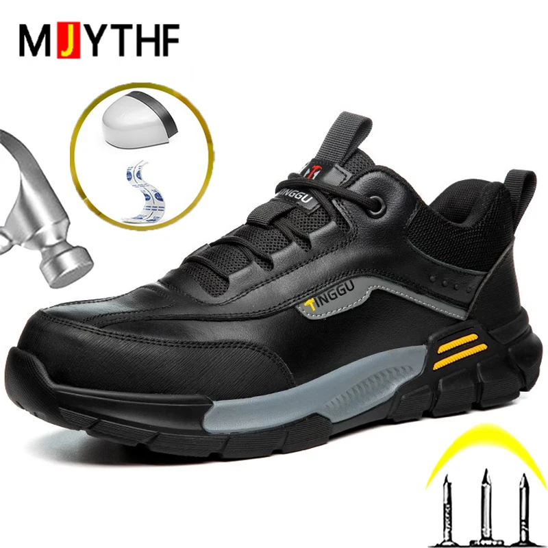 Cowhide Electrical Insulated Shoes 10kV Safety Shoes Men Boots Composite Toe Work Sneakers Puncture-Proof Indestructible Shoes