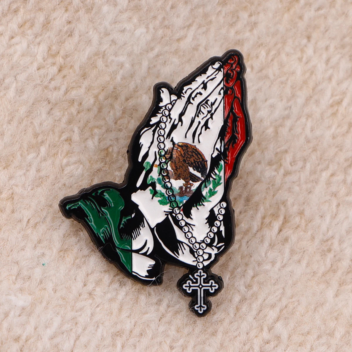 Mexican Flag Prayer Hard Enamel Pins Woman Men Badge Backpack Collar Lapel Collection Jewelry