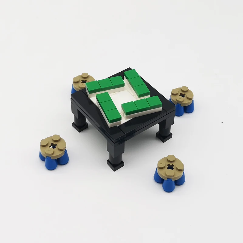MOC-Bausteine, Möbel und Dekorationen für Wohnzimmer und Schlafzimmer – Bett, Bücherregal, Sofa, Computertisch, kleine Pflanzgefäße, Spielzeugmodelle. – Detail 16