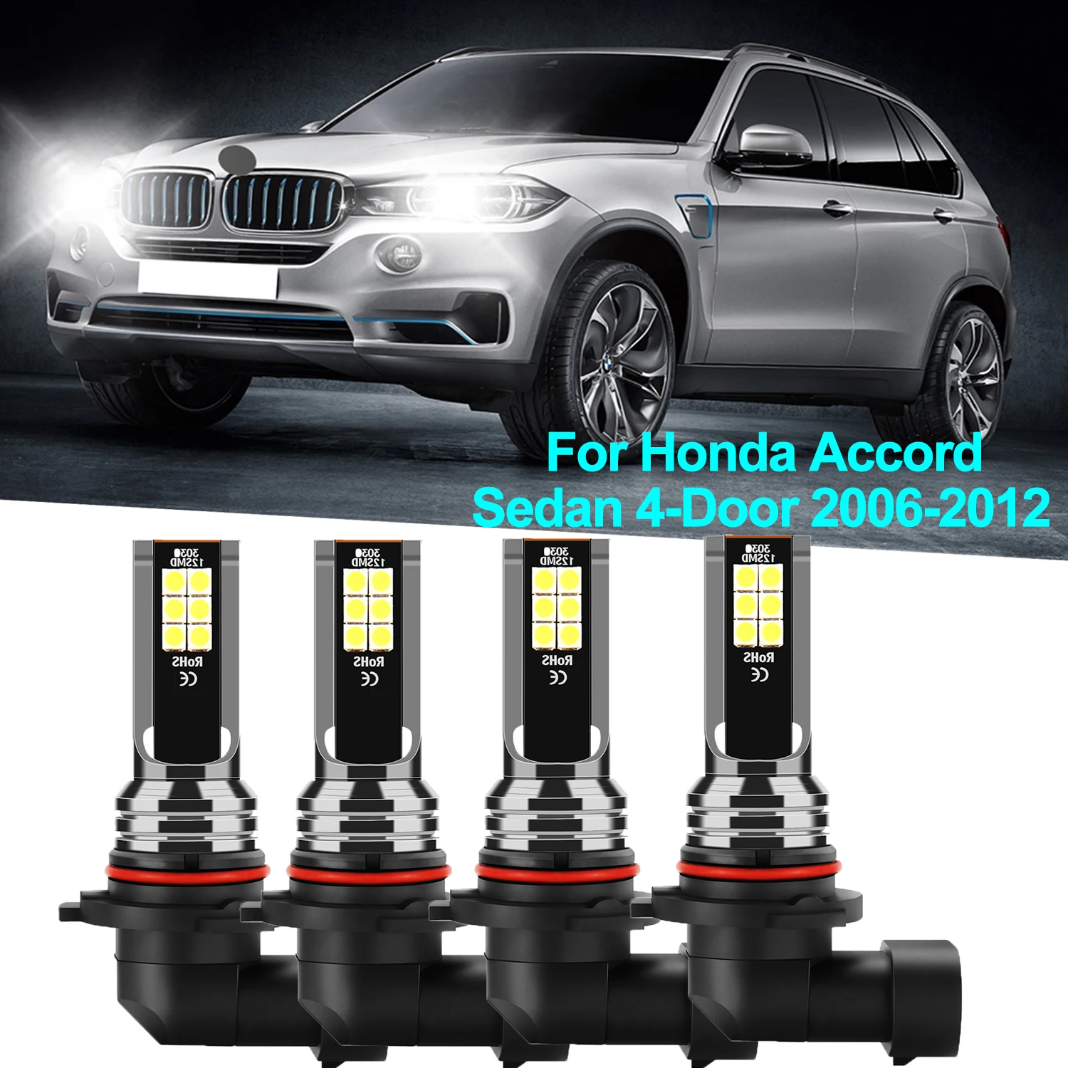 

Для Honda Accord Sedan 4-дверные 2006-2012 светодиодные противотуманные фары 9006 9005 светодиодные лампы 6000k высокая интенсивность 3570 чипы CSP без вентилятора