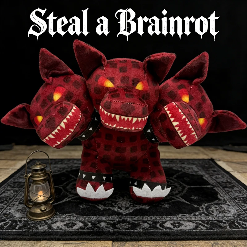 

New Steal A Brainrot Plush Toys Game Accessories Three-headed Monster Game Character Decorative Ornaments Gifts For Boys Girls