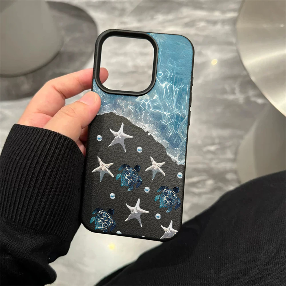 Wellen-Meeresschildkröten-Handyhülle für iPhone 17 16 15 14 13 12 11 ProMax 16 15 14 Plus 17 16 15 14 13 Pro 17Air Silikon-Matt-Cover – Detail 8