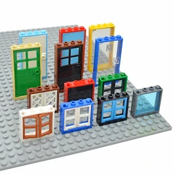 MOC Thick Window Door Frame Building Blocks Bricks 1x4x6 Educational Creative Compatible 60596 60616 60593 Toys for Kid