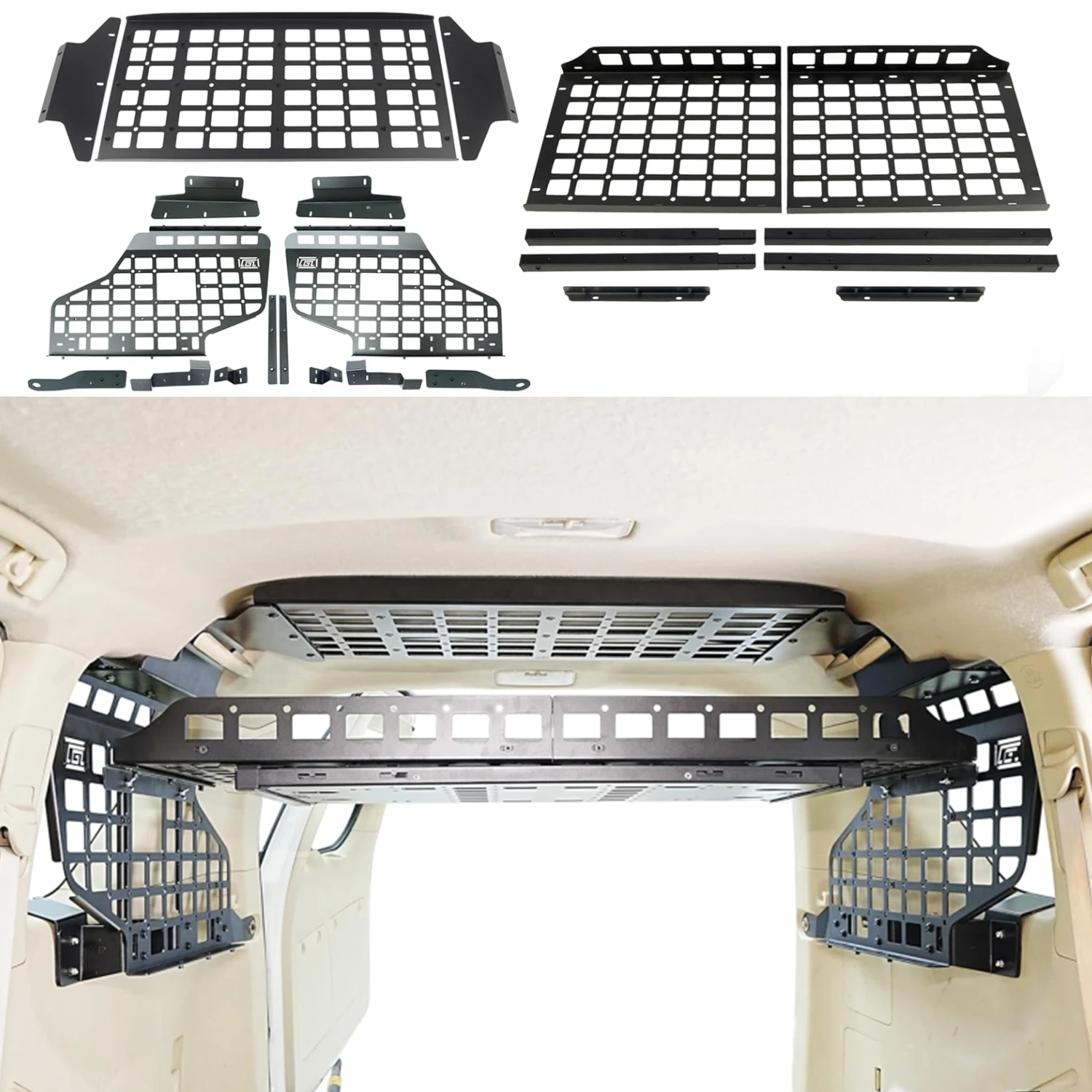 CGZ Molle Panels Fit for Toyota Land Cruiser Prado J150 / Lexus GX460 2010-2022 Rear Trunk Cargo Shelf Storage Organizer Racks