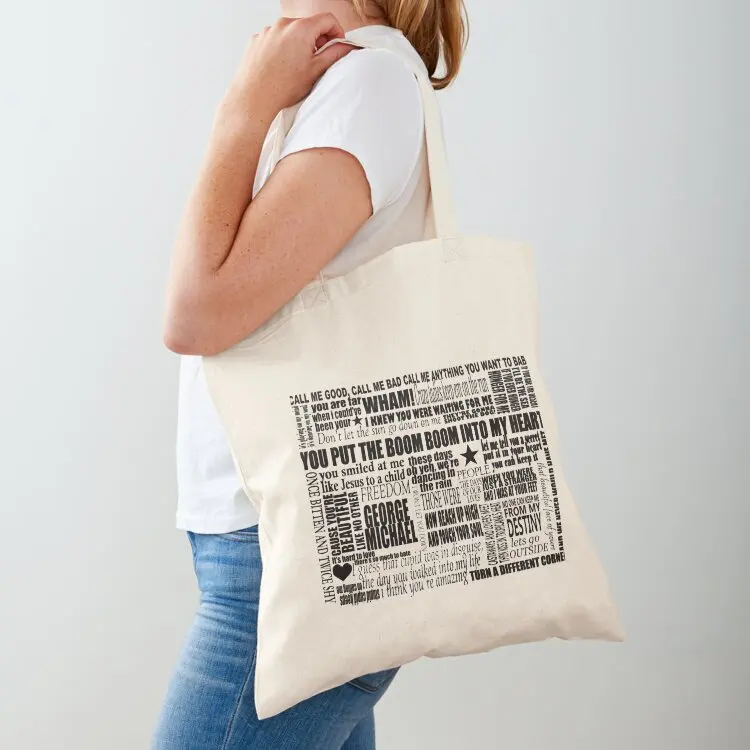 

GEORGE MICHAEL LYRICS SONGS Relaxed Fit Tote Bag hand bag eco pack tote bag custom tote screen