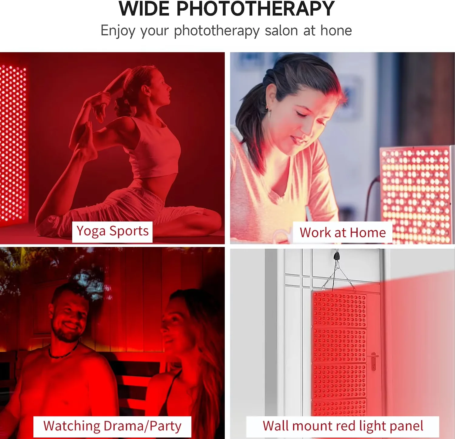 660nm 850nm Red Light Therapy for Body Pain Relief Skin Health and Face Near Infrared Red Light Panel Device Adjustable Stand