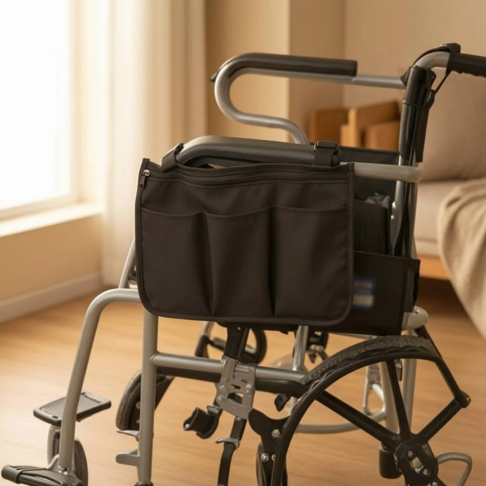 Wheelchair Side Organizer Bag Long-Lasting Wheelchair Armrest Pouch Armrest Bag Practical Convenient for Disabled, Travel