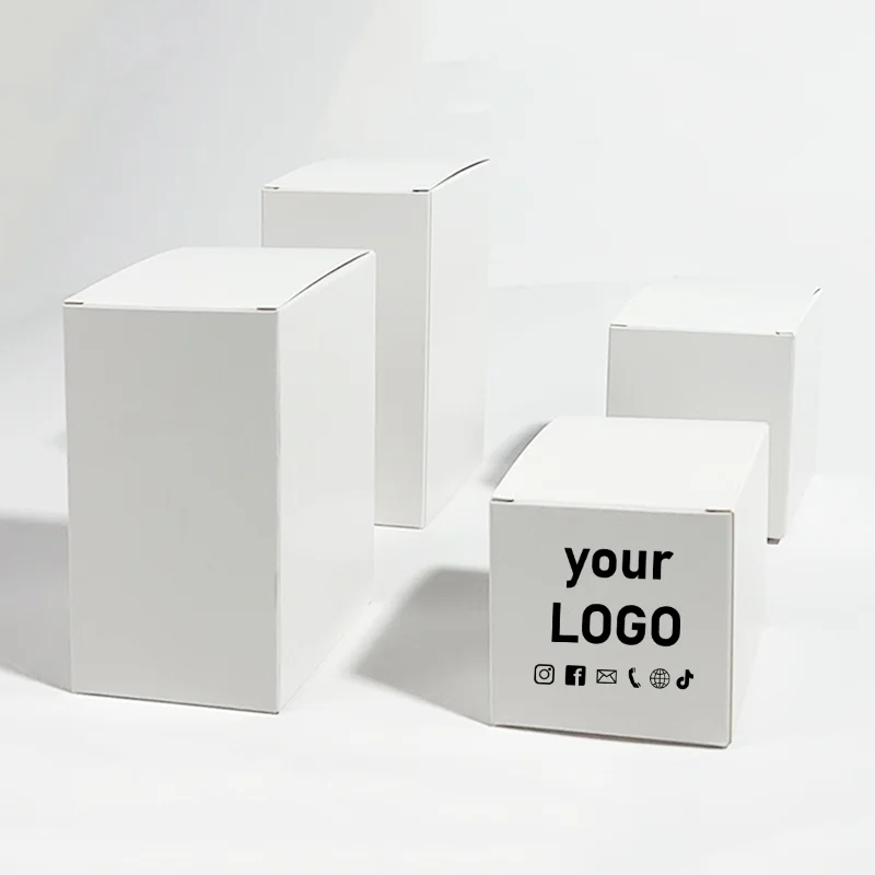 

10 white clothing storage boxes, foldable white paper boxes, thickened packaging boxes with printed logo